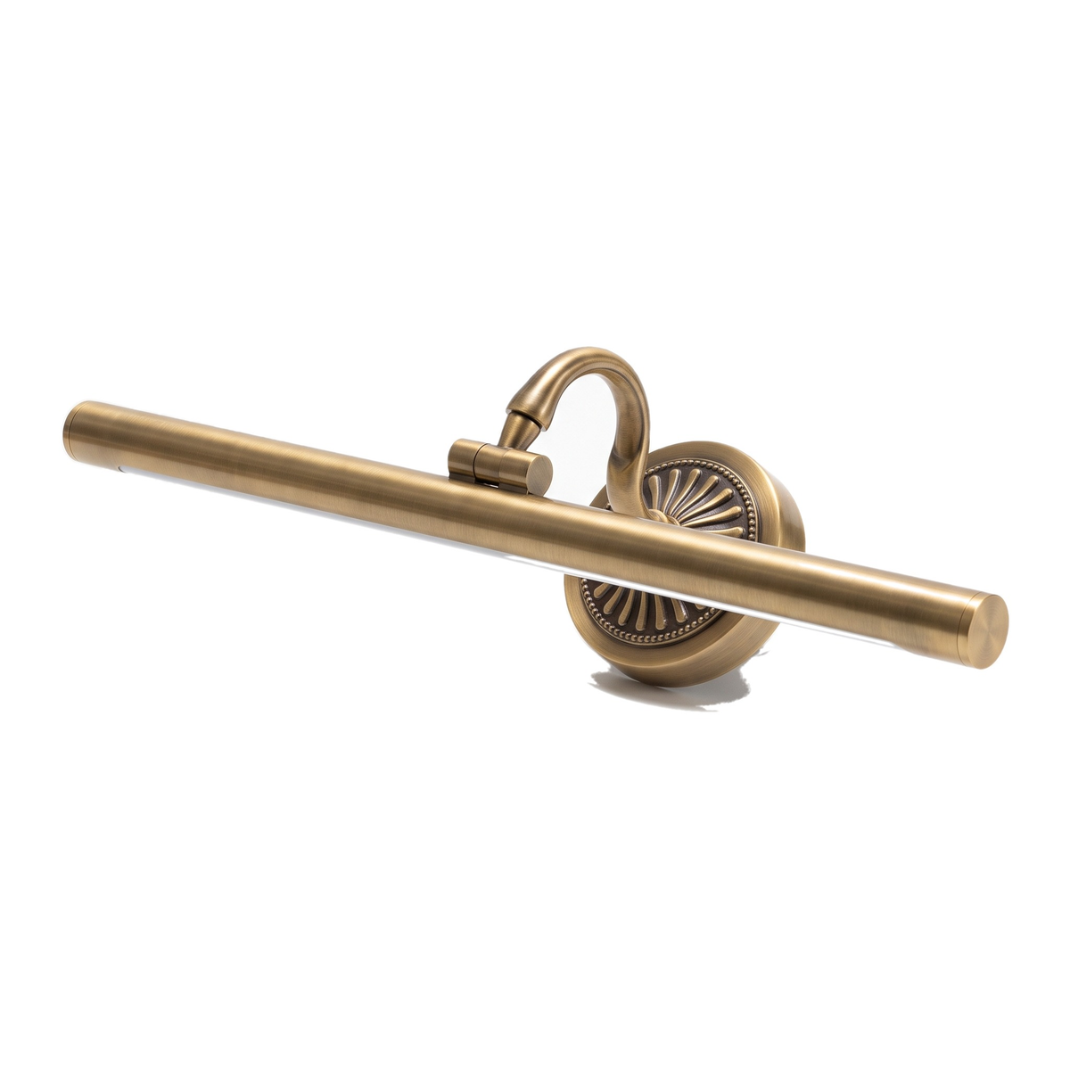 Hampstead antique brass picture light on a white background