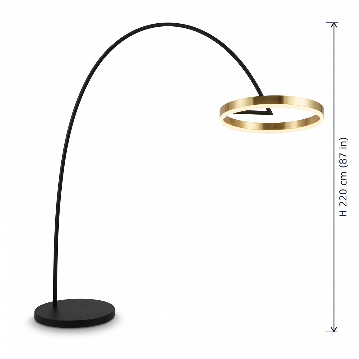 Richmond gold arc floor lamp dimensions in cm and inches