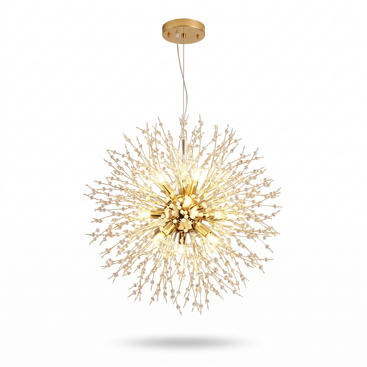 Vauxhall firework chandelier in crystal and gold