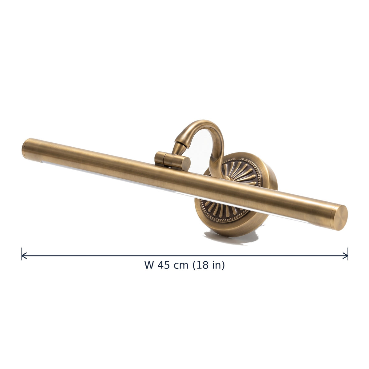 Hampstead Antique Brass Picture Light dimensions in cm and inches