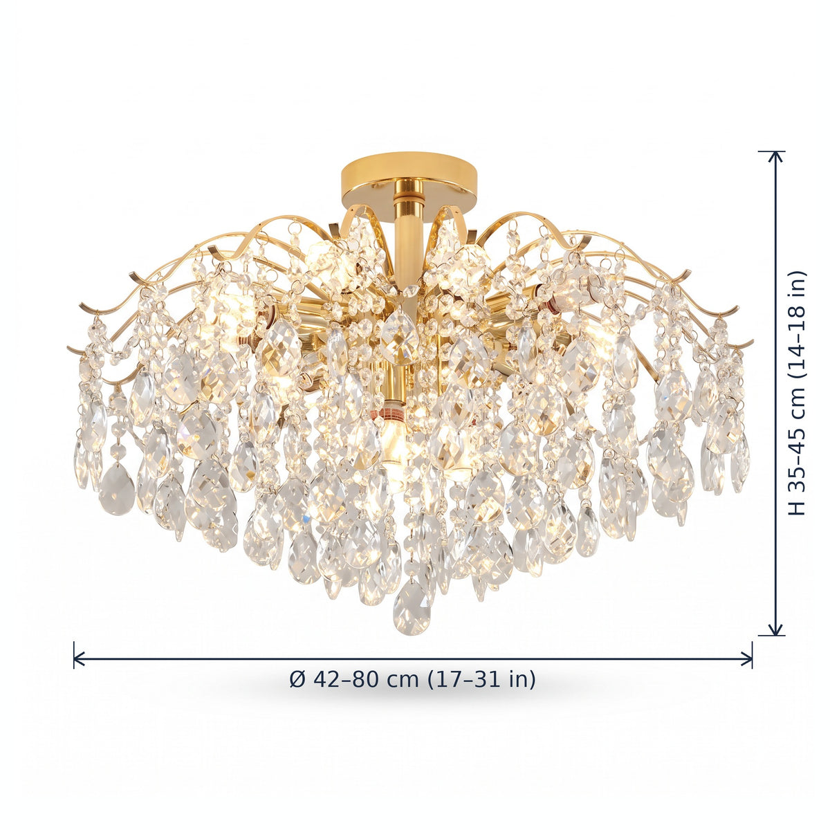 Lancaster cascade ceiling light dimensions in cm and inches